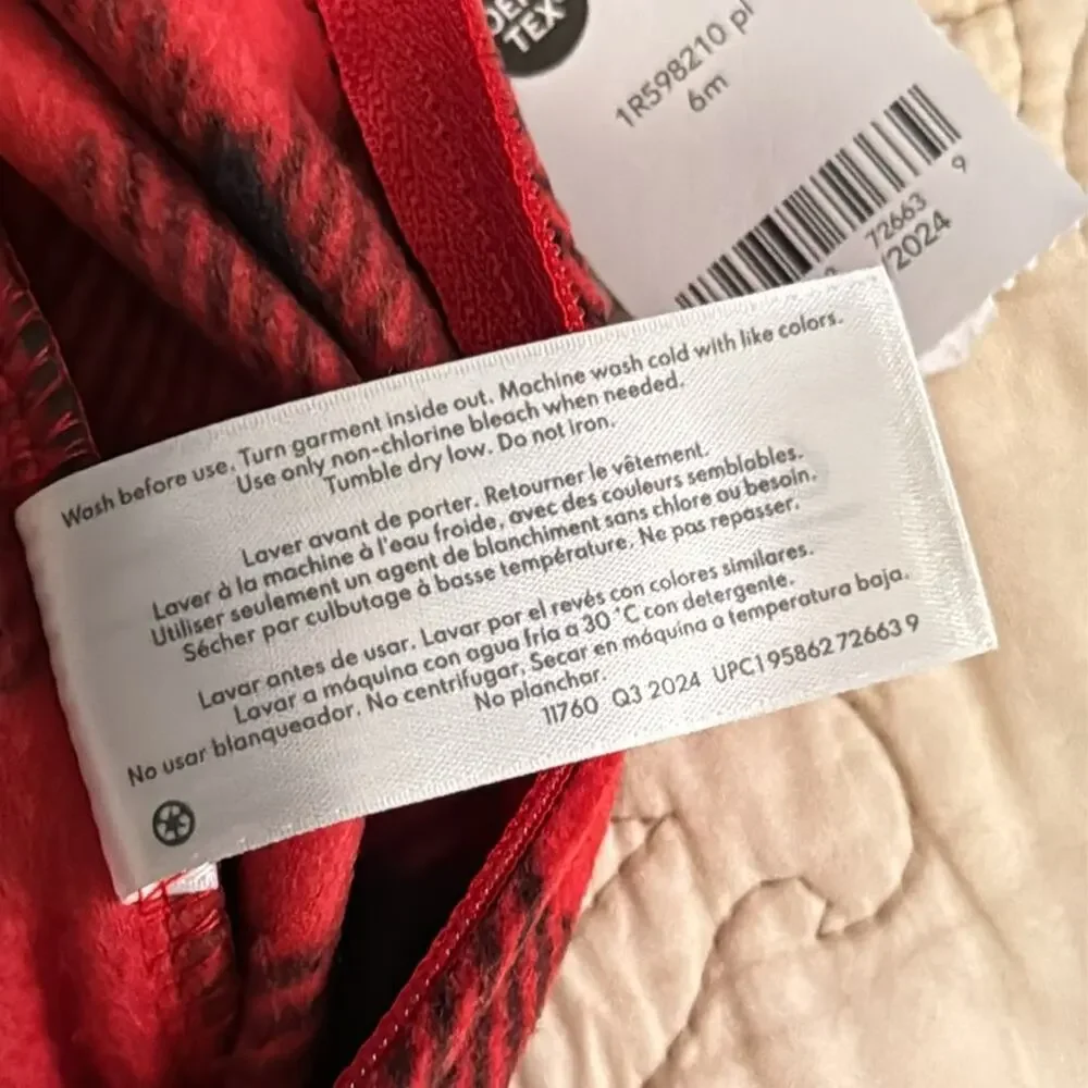 NWT Carter’s red black checked‎ moose footie